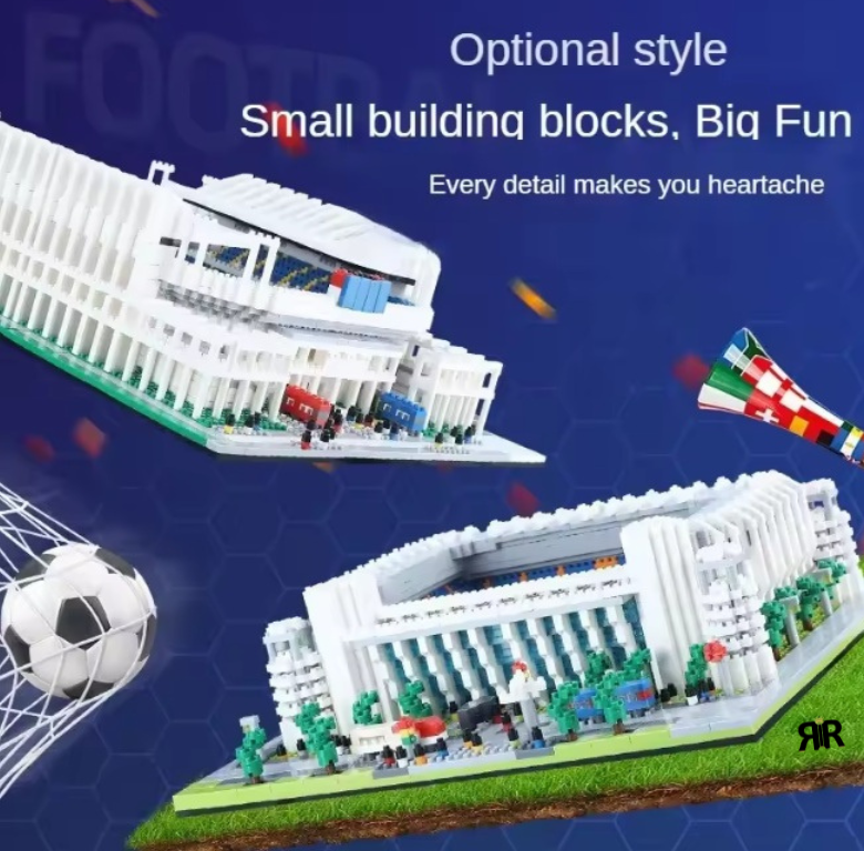 Set de construcție 3D, RIR, Stadion Santiago Bernabeu, 3823 piese, multicolor, 28x24x8cm