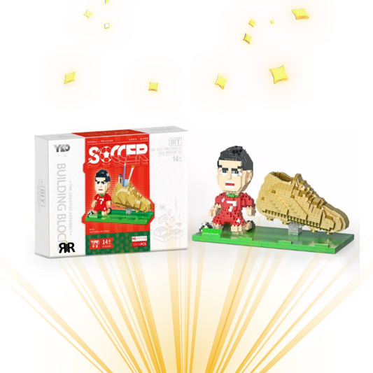 Set constructie 3D Cristiano Ronaldo by RIR@, suport pixuri si telefon, 1340 piese, 11x18x8cm