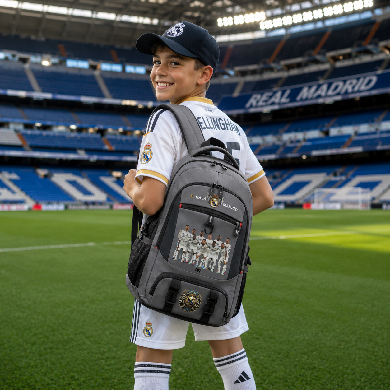 Ghiozdan școală și antrenamente cu REAL MADRID - Compartiment încălțăminte separat