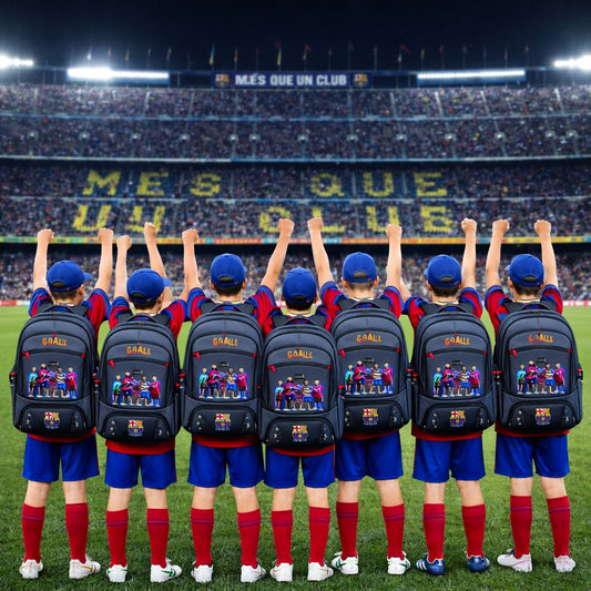 Ghiozdan școală și antrenamente cu BARCELONA - Compartiment încălțăminte separat