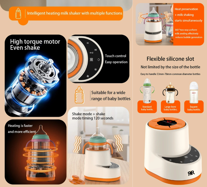 Aparat Automat Preparare Lapte Bebeluși RIR Baby MilkTech, Mixer Inteligent Anticolici, Control Digital, 3 viteze de amestecare