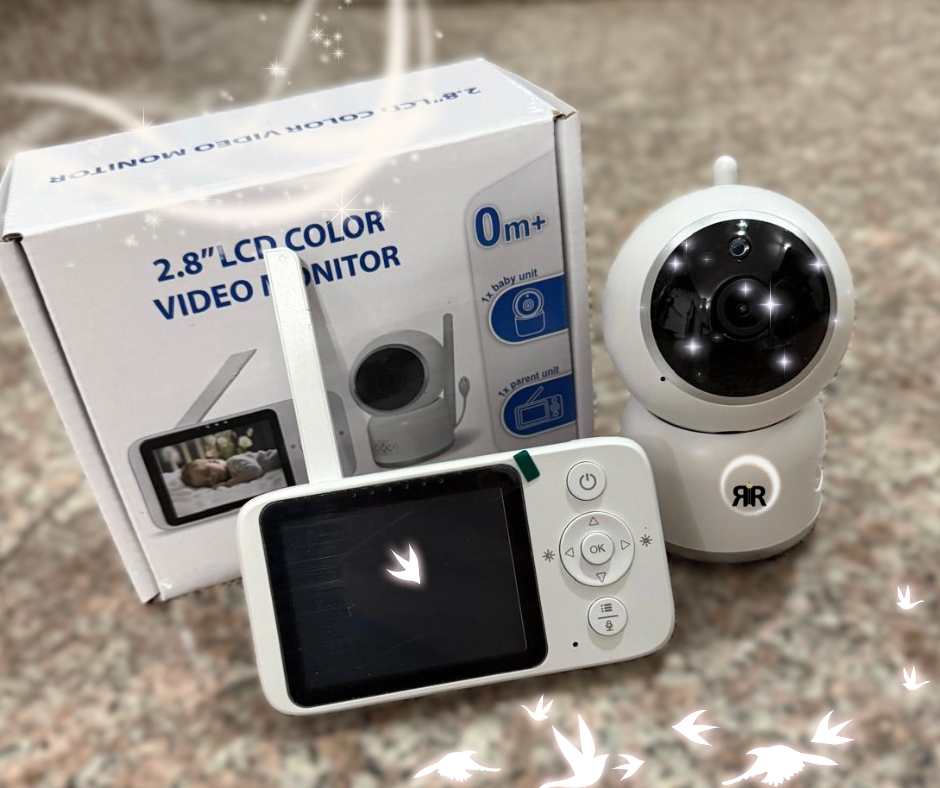 Monitor video wireless pentru bebelusi RIR@ PRO, ecran LCD, camera rotativa, infrarosu, redare muzica, detectare temperatura