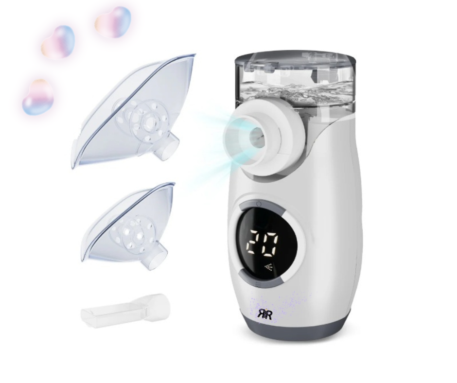 Aparat de Aerosoli Profesional RIR@ MY-135B Pro – Nebulizator cu Tehnologie Mesh Ultrasonica, Validat Clinic- Astm, Bronsita, Alergii