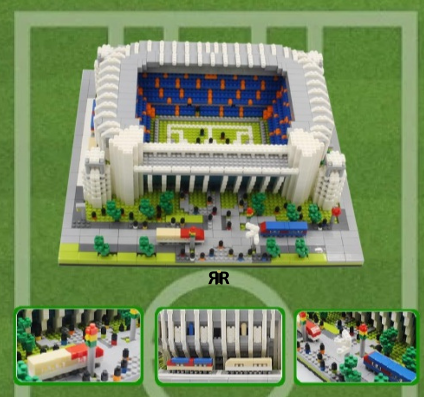 Set de construcție 3D, RIR, Stadion Santiago Bernabeu, 3823 piese, multicolor, 28x24x8cm