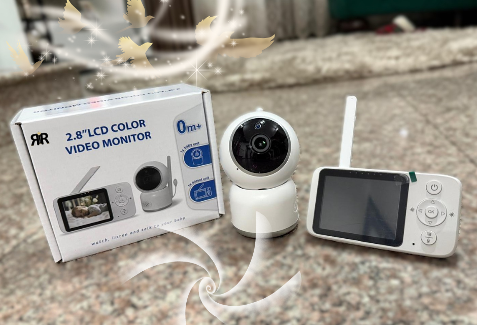 Monitor video wireless pentru bebelusi RIR@ PRO, ecran LCD, camera rotativa, infrarosu, redare muzica, detectare temperatura