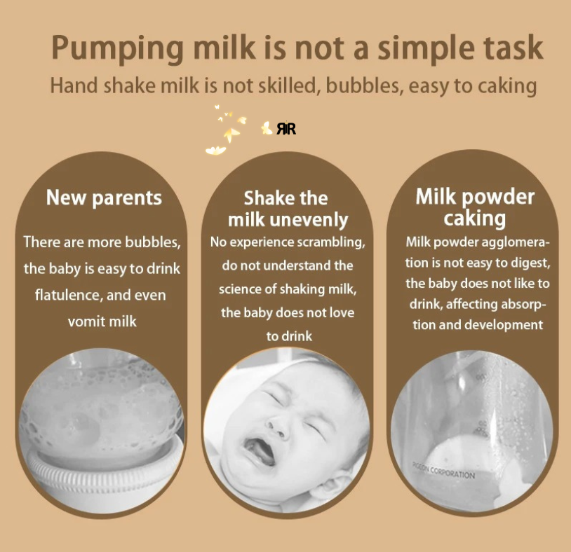 Aparat Automat Preparare Lapte Bebeluși RIR Baby MilkTech, Mixer Inteligent Anticolici, Control Digital, 3 viteze de amestecare