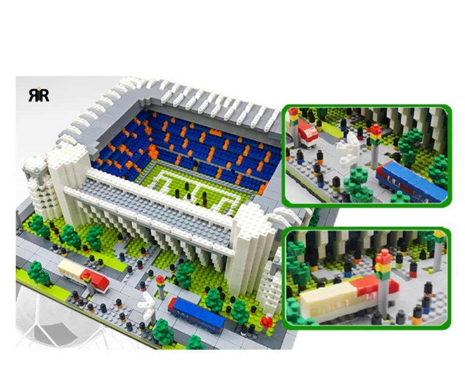 Set de construcție 3D, RIR, Stadion Santiago Bernabeu, 3823 piese, multicolor, 28x24x8cm