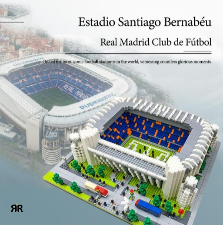 Set de construcție 3D, RIR, Stadion Santiago Bernabeu, 3823 piese, multicolor, 28x24x8cm
