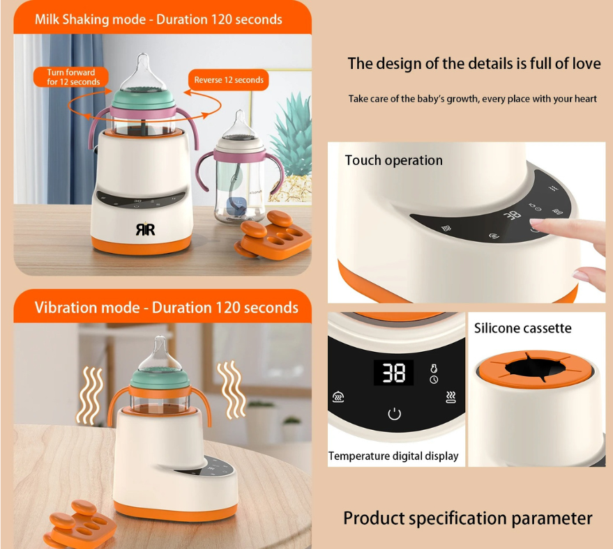 Aparat Automat Preparare Lapte Bebeluși RIR Baby MilkTech, Mixer Inteligent Anticolici, Control Digital, 3 viteze de amestecare