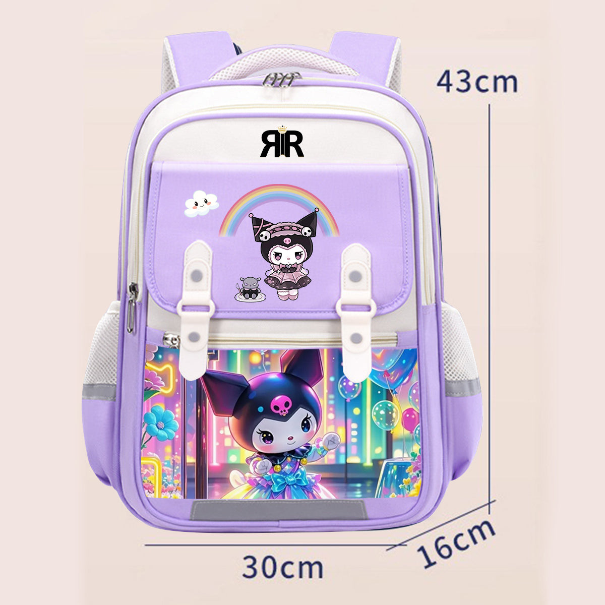 Ghiozdan Școală Fashion KUROMI - Impermeabil, Ergonomic