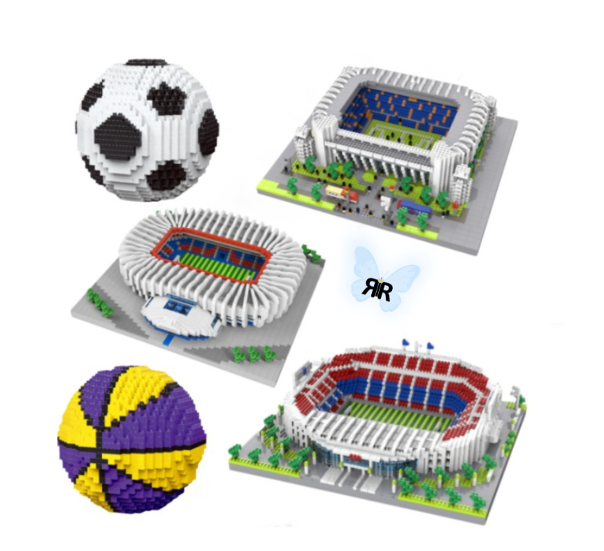 Set de construcție 3D, RIR, Stadion Santiago Bernabeu, 3823 piese, multicolor, 28x24x8cm