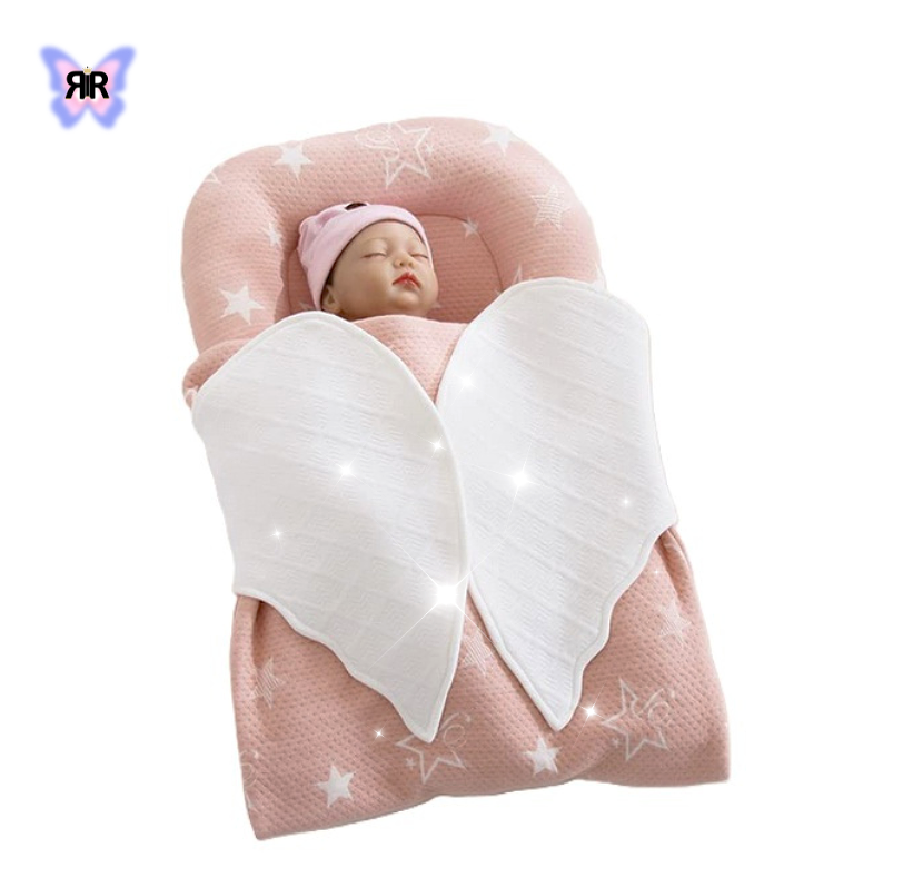 Sac de dormit multifunctional pentru bebelusi, Ingeras RIR@ – 100% bumbac organic – roz cu stelute