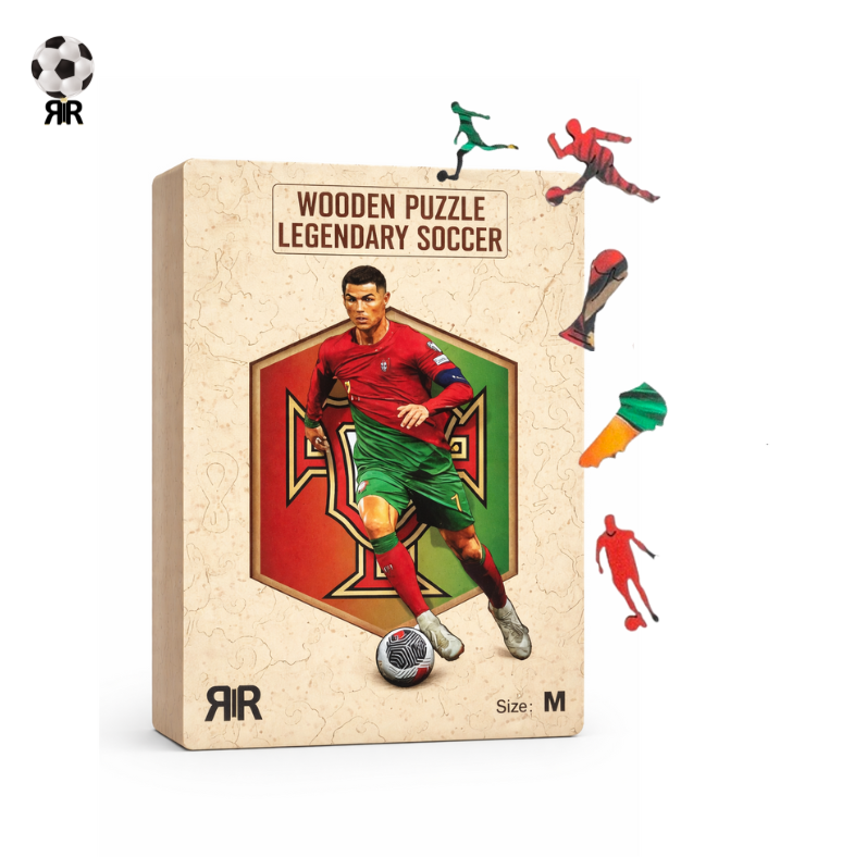 Puzzle 3D din lemn RIR Cristiano Ronaldo, 200 piese, 21x29,7cm