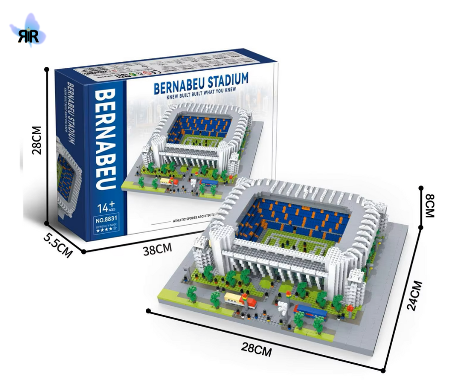 Set de construcție 3D, RIR, Stadion Santiago Bernabeu, 3823 piese, multicolor, 28x24x8cm