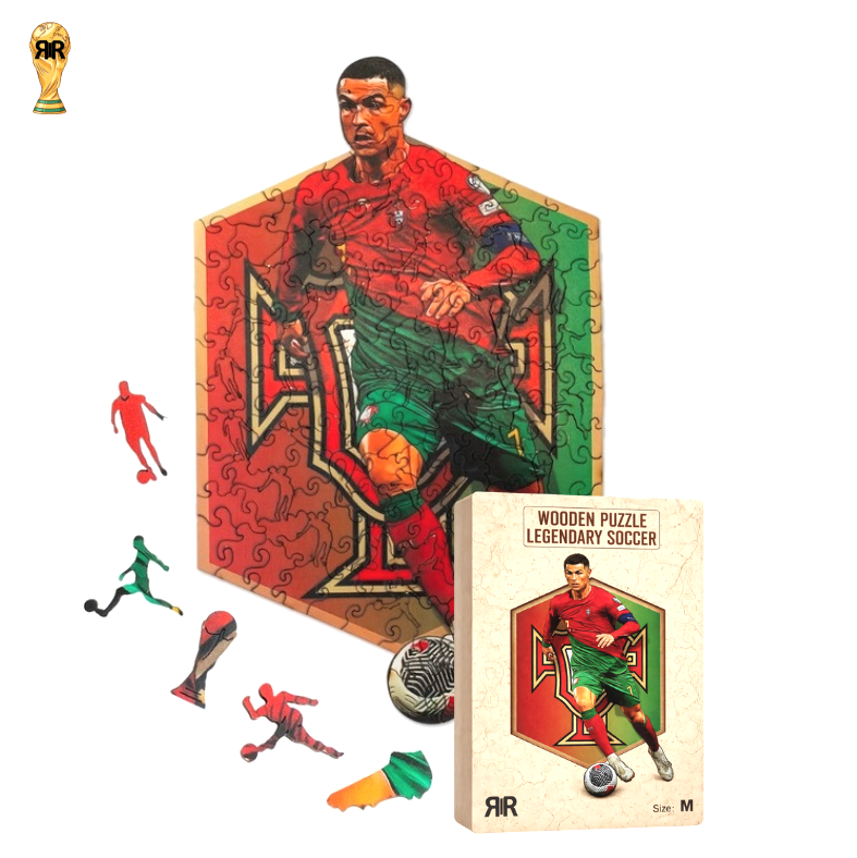 Puzzle 3D din lemn RIR Cristiano Ronaldo, 200 piese, 21x29,7cm