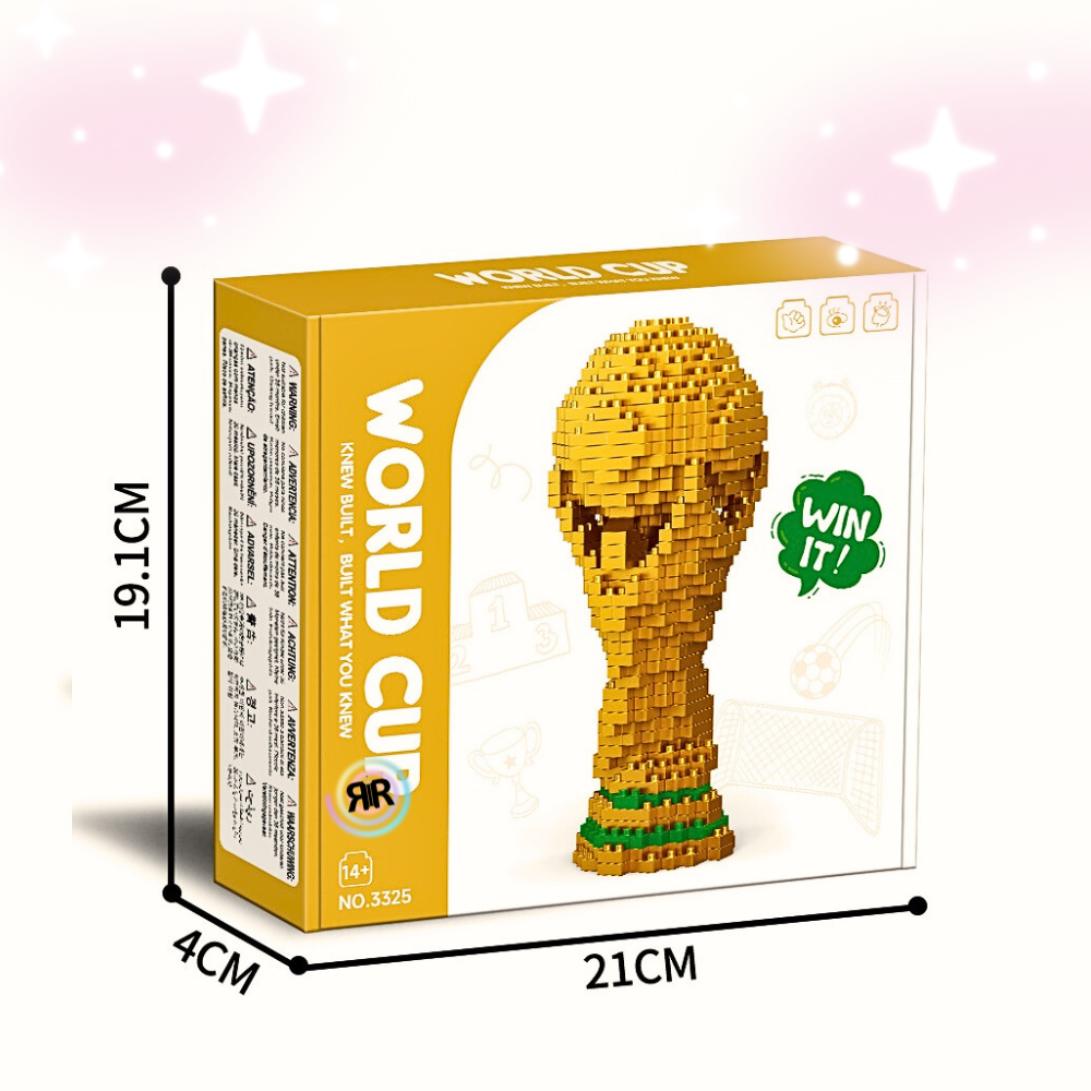 Cupa Mondiala – Set de Constructie Premium by RIR@ ~900 Micropiese, Trofeu Iconic 3D