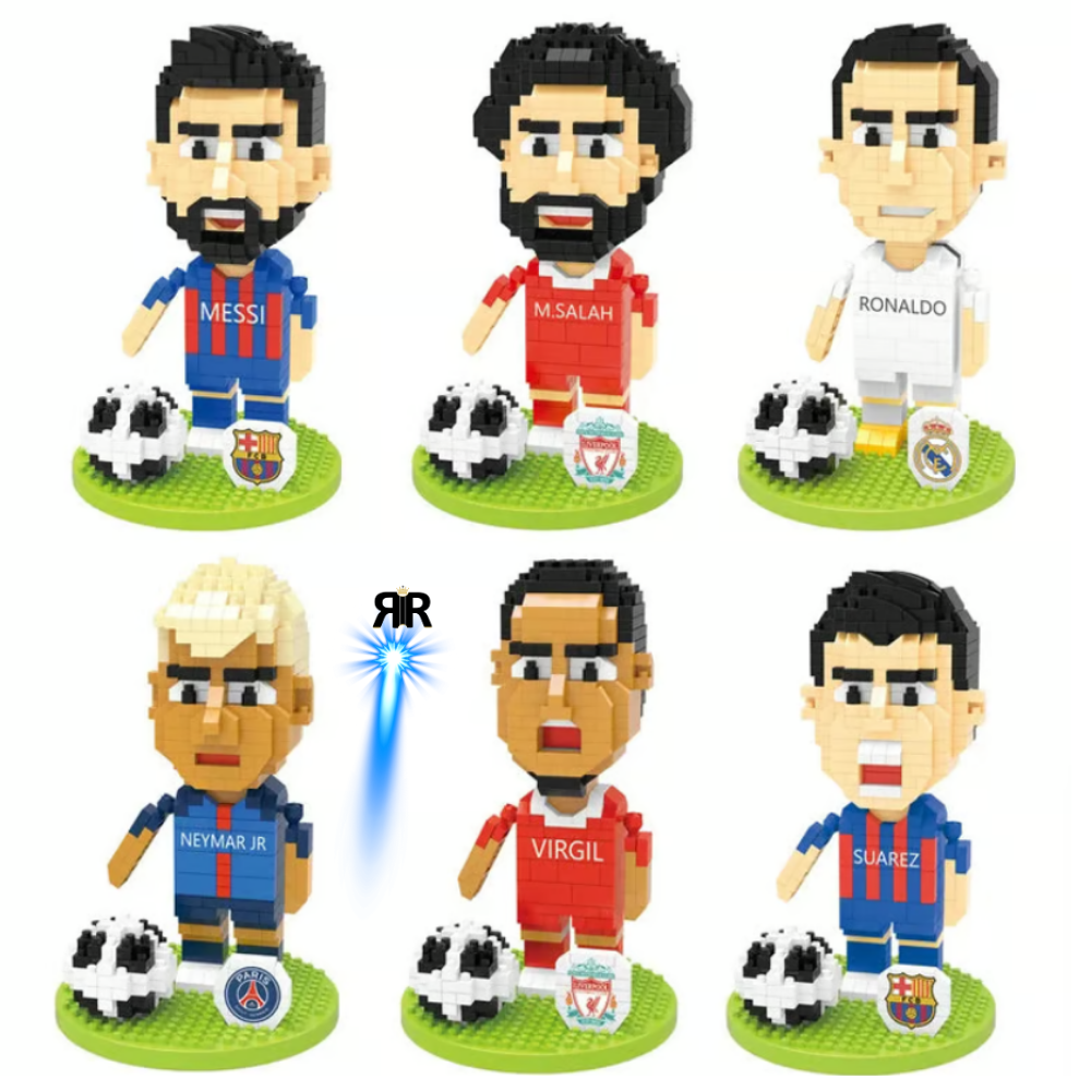 Set constructie figurina Neymar Jr. by RIR@, Paris Saint-Germain, 376 micro-piese, 13 cm