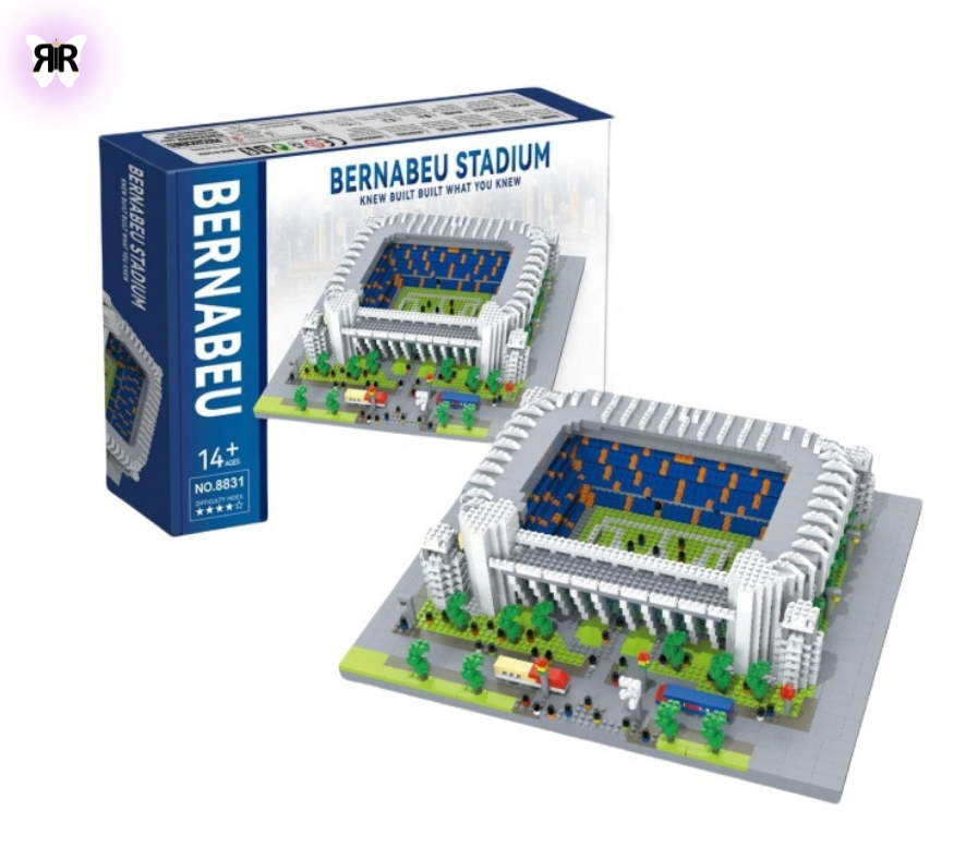 Set de construcție 3D, RIR, Stadion Santiago Bernabeu, 3823 piese, multicolor, 28x24x8cm