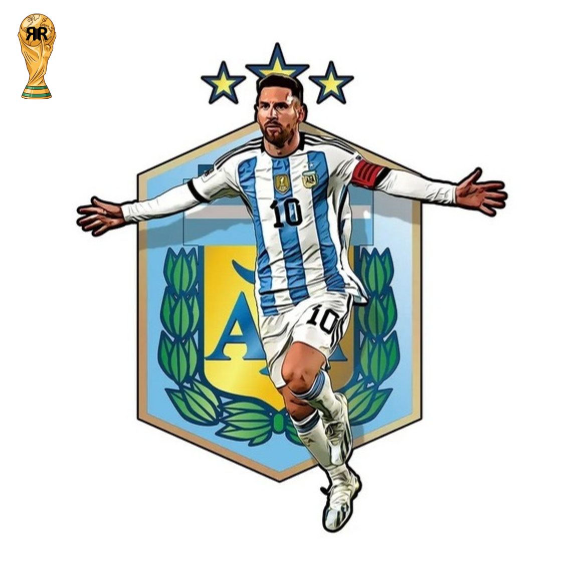 Puzzle 3D din lemn Lionel Messi – Argentina, Legenda fotbal by RIR@, 2-in-1 – Puzzle & Tablou Decorativ