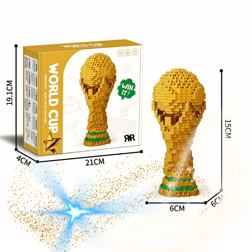 Cupa Mondiala – Set de Constructie Premium by RIR@ ~900 Micropiese, Trofeu Iconic 3D