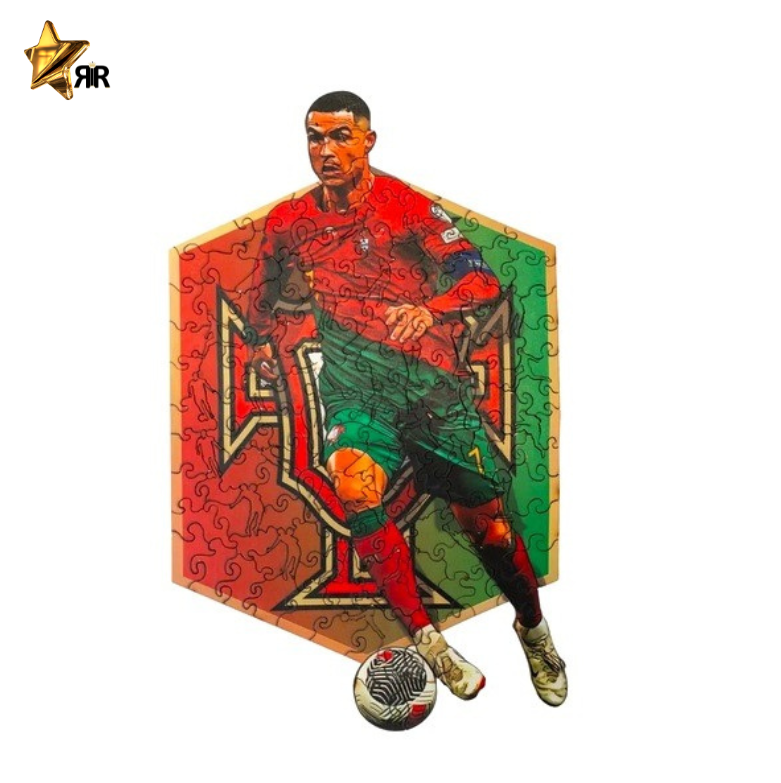 Puzzle 3D din lemn RIR Cristiano Ronaldo, 200 piese, 21x29,7cm