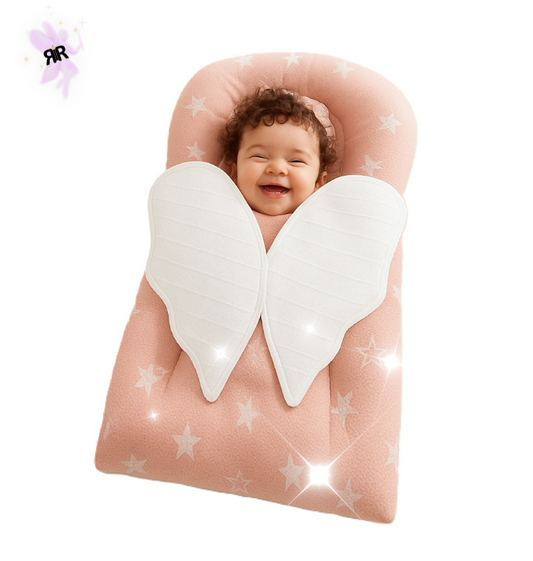 Sac de dormit multifunctional pentru bebelusi, Ingeras RIR@ – 100% bumbac organic – roz cu stelute
