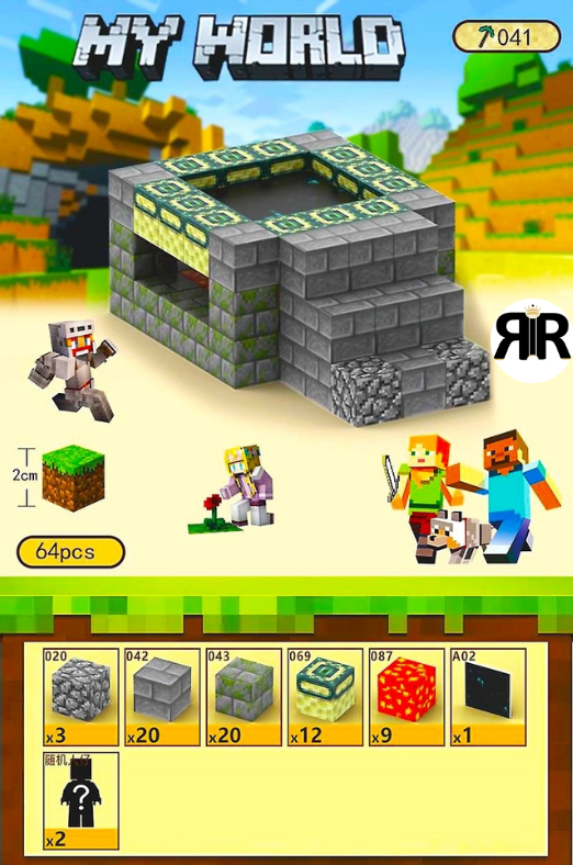 Set inteligent de constructie cu blocuri magnetice «RIR», Intra in lumea virtuala, 64 piese
