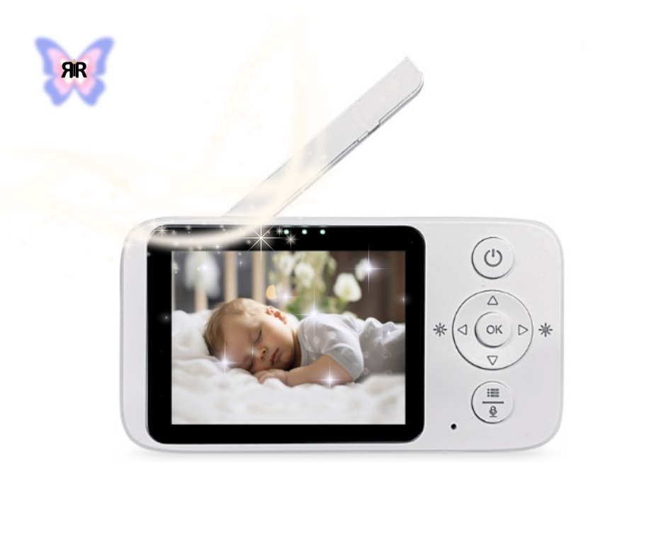 Monitor video wireless pentru bebelusi RIR@ PRO, ecran LCD, camera rotativa, infrarosu, redare muzica, detectare temperatura