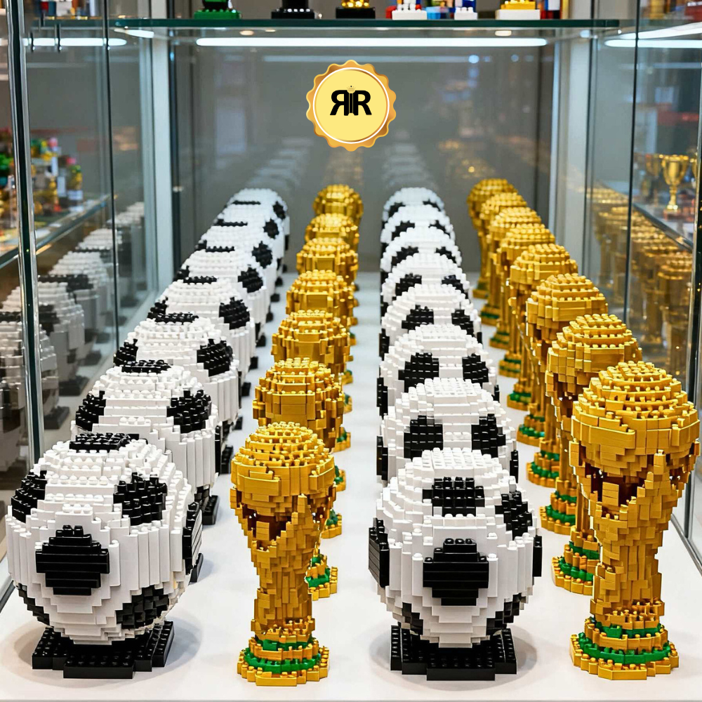 Cupa Mondiala – Set de Constructie Premium by RIR@ ~900 Micropiese, Trofeu Iconic 3D