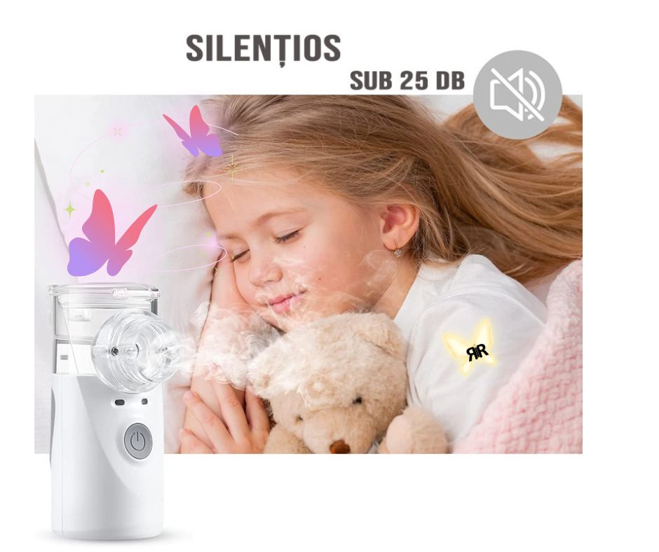 Aparat de Aerosoli Profesional RIR@ MY-135B Pro – Nebulizator cu Tehnologie Mesh Ultrasonica, Validat Clinic- Astm, Bronsita, Alergii