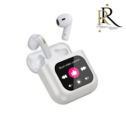 Casti Wireless fara fir RIR@, cu display smart led, Functie apelare, Control foto, Compatibilitate universala, albe