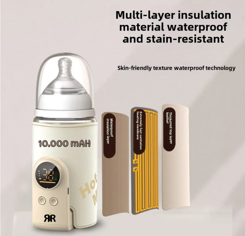 Incalzitor Biberon portabil, inteligent RIR@ Hot Milk Pro, 10.000 mAh, Display LED