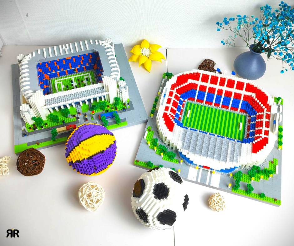 Set de construcție 3D, RIR, Stadion Santiago Bernabeu, 3823 piese, multicolor, 28x24x8cm