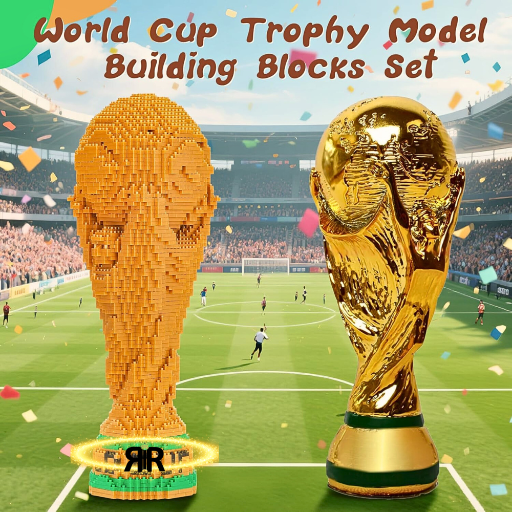 Cupa Mondiala – Set de Constructie Premium by RIR@ ~900 Micropiese, Trofeu Iconic 3D