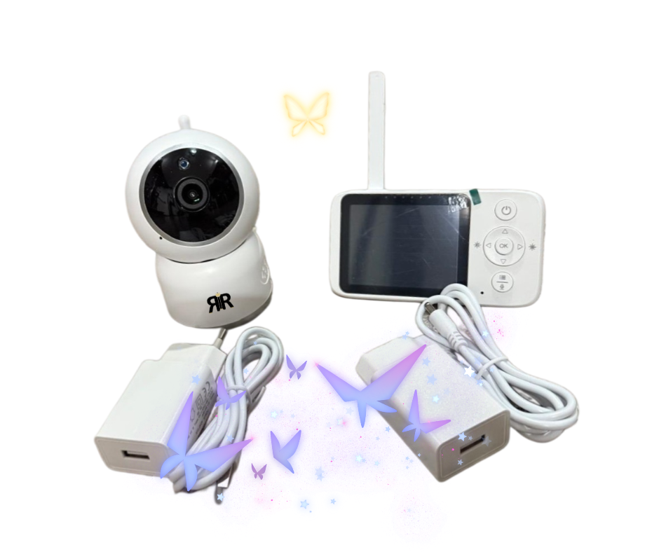 Monitor video wireless pentru bebelusi RIR@ PRO, ecran LCD, camera rotativa, infrarosu, redare muzica, detectare temperatura