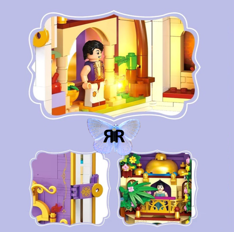 Set blocuri de constructie RIR®, Cartea cu povesti Aladdin, 798 piese