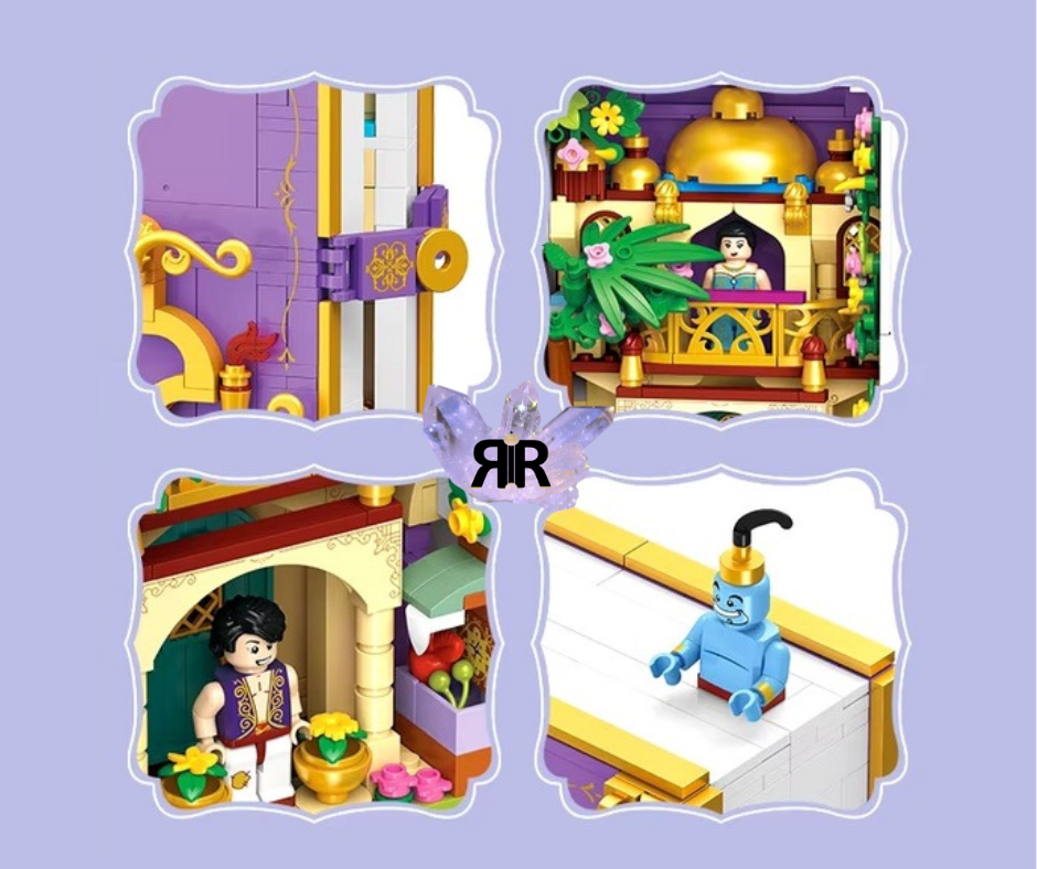 Set blocuri de constructie RIR®, Cartea cu povesti Aladdin, 798 piese
