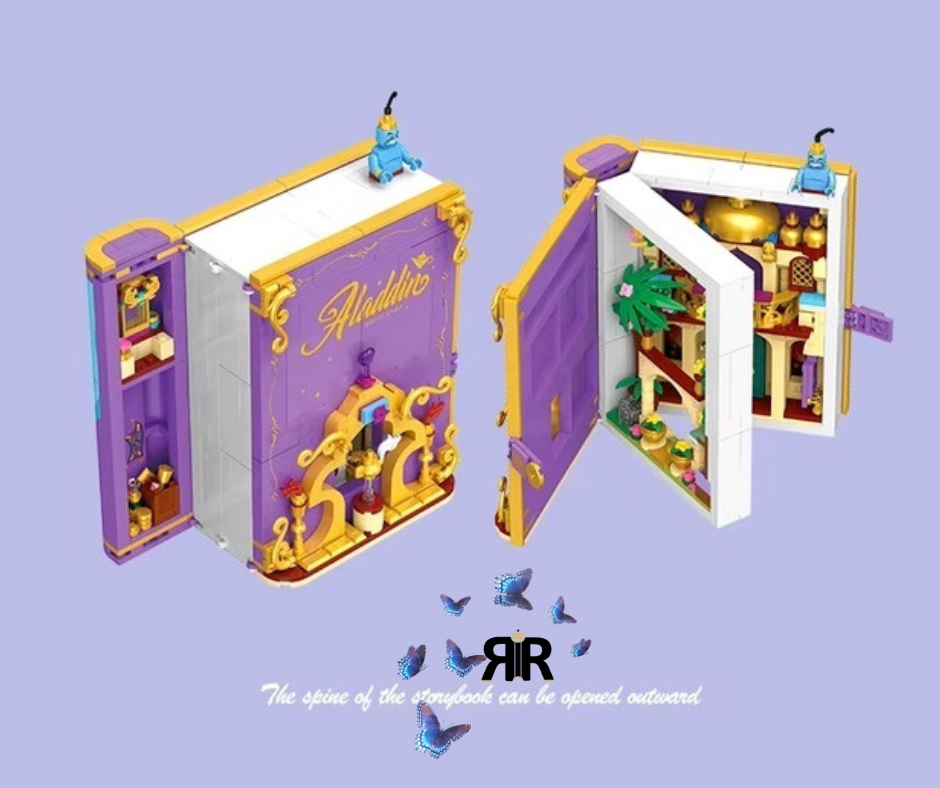 Set blocuri de constructie RIR®, Cartea cu povesti Aladdin, 798 piese