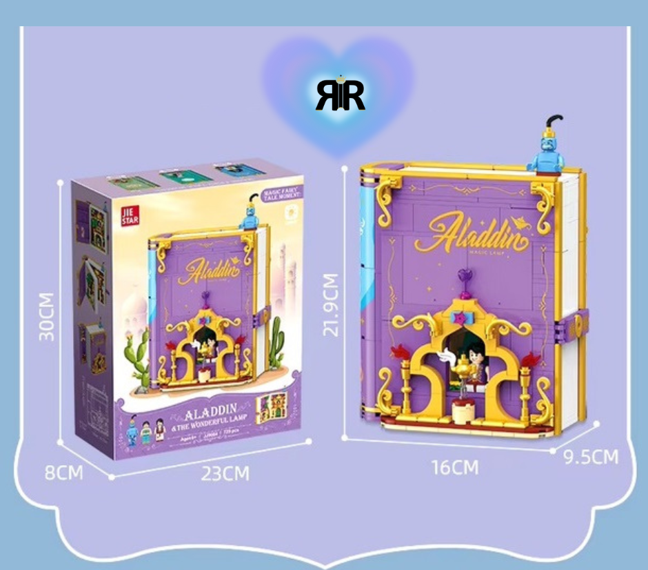 Set blocuri de constructie RIR®, Cartea cu povesti Aladdin, 798 piese