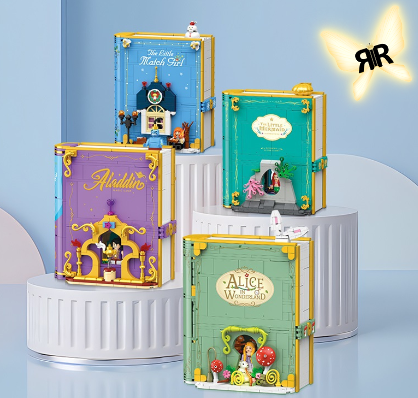 Set blocuri de constructie RIR®, Cartea cu povesti Aladdin, 798 piese