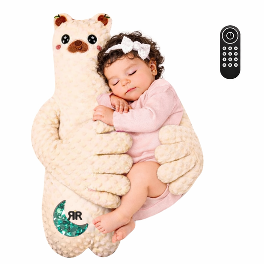Perna Inteligenta Bebelusi RIR® cu Functie de Bataie Usoara si Terapie Anti-Colici, Telecomanda, cablu USB, Ursulet