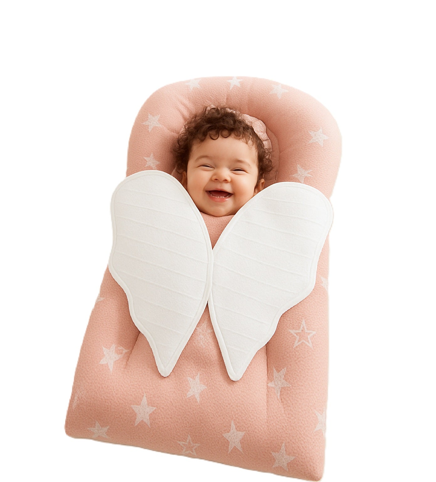 Sac de dormit multifunctional pentru bebelusi, Ingeras RIR@ – 100% bumbac organic – roz cu stelute
