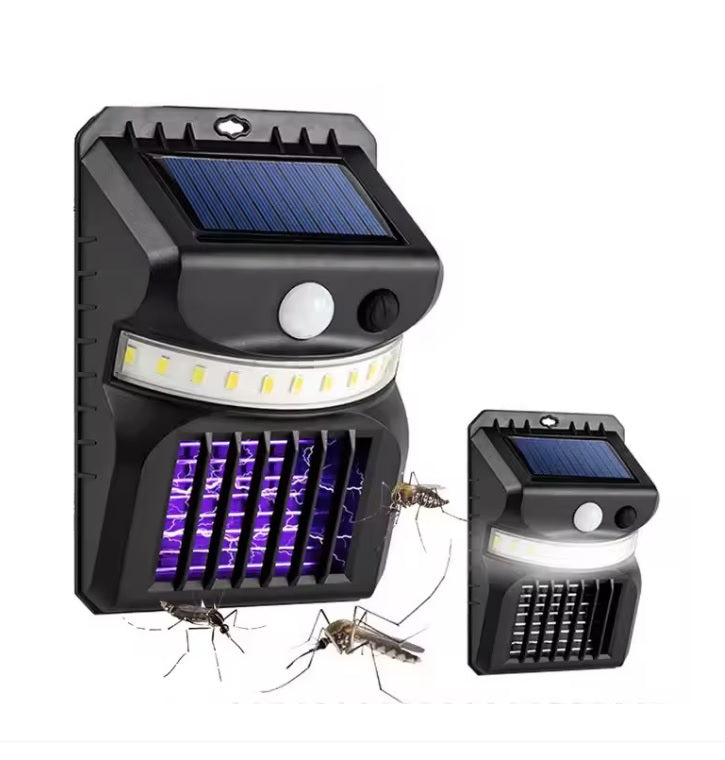 Lampă Solară Anti-Țânțari RirBob™, Electrosoc UV pentru Insecte, Încărcare Solară, Senzor de Mișcare, Lumină LED Exterior