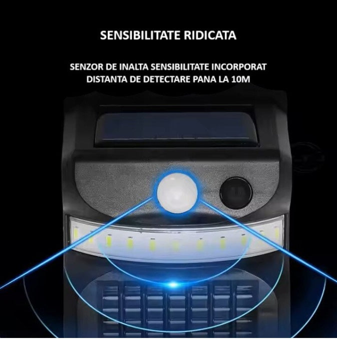 Lampă Solară Anti-Țânțari RirBob™, Electrosoc UV pentru Insecte, Încărcare Solară, Senzor de Mișcare, Lumină LED Exterior