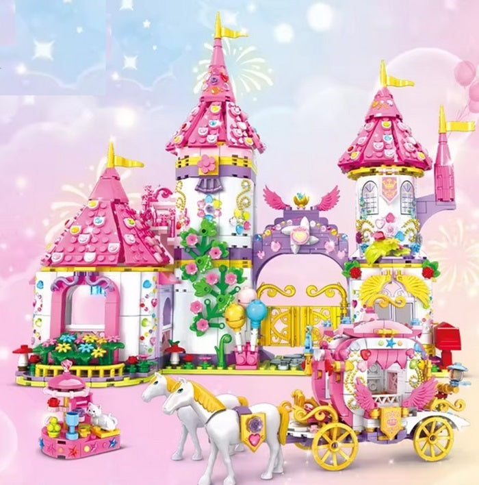Set de constructie «RIR» Castelul fermecat al Printeselor cu caleasca, 1460 piese
