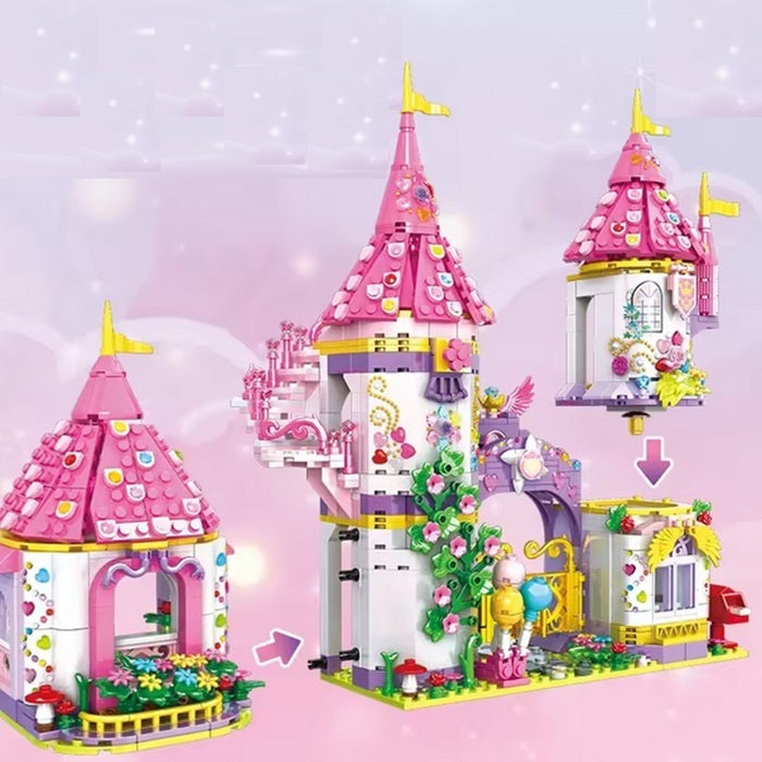 Set de constructie «RIR» Castelul fermecat al Printeselor cu caleasca, 1460 piese