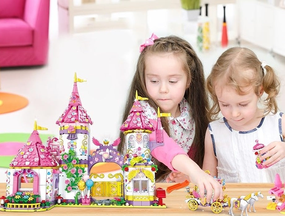 Set de constructie «RIR» Castelul fermecat al Printeselor cu caleasca, 1460 piese