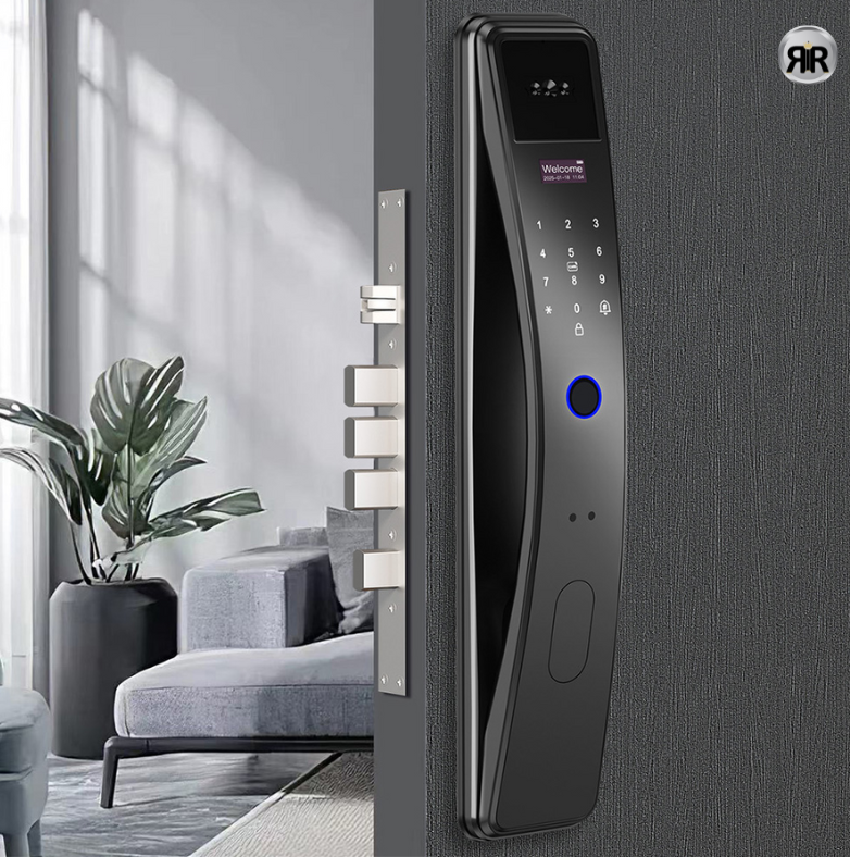 Yala Inteligenta K36 RIR® Wireless – Recunoastere Faciala 3D & Tuya Smart App, Interfon Video, amprenta, cod PIN, card si cheie mecanica
