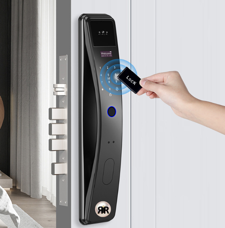 Yala Inteligenta K36 RIR® Wireless – Recunoastere Faciala 3D & Tuya Smart App, Interfon Video, amprenta, cod PIN, card si cheie mecanica