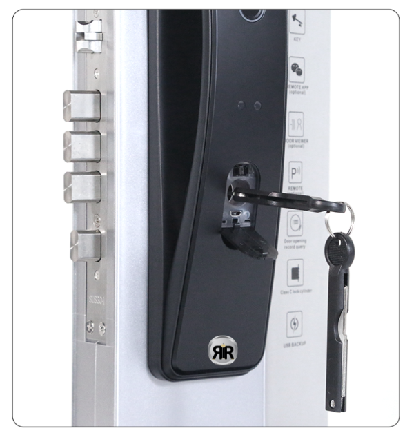 Yala Inteligenta K36 RIR® Wireless – Recunoastere Faciala 3D & Tuya Smart App, Interfon Video, amprenta, cod PIN, card si cheie mecanica